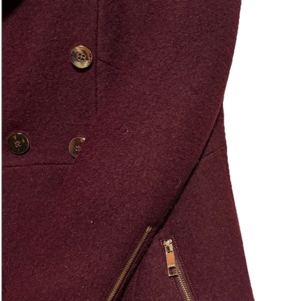 Guess Women's Double-Breasted Plum Pea Coat - Picture 9 of 9
